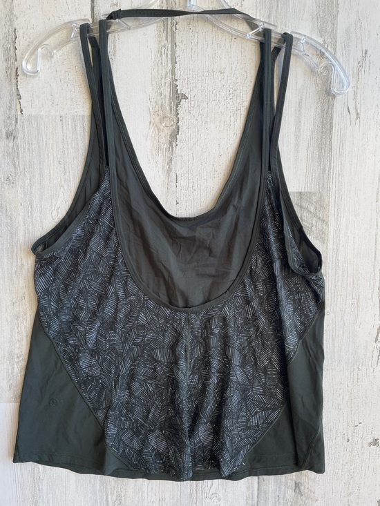 lululemon athletica Tops - lululemon athletica Dark Khaki Green Strappy Tank Top with sheer layer SZ M